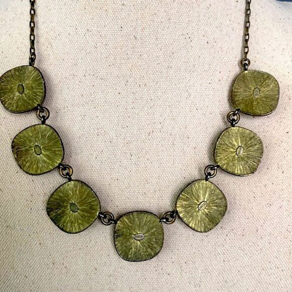 Gerard Yosca Vintage Chunky Statement Necklace Antique Gold Handmade Brown Glam - Picture 9 of 12